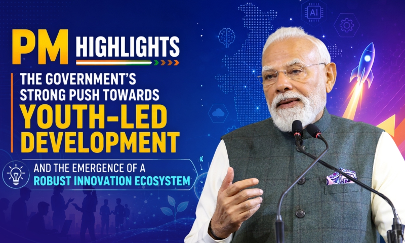 PM highlights the Government’s strong push towards youth-led development and the emergence of a robust innovation ecosystem