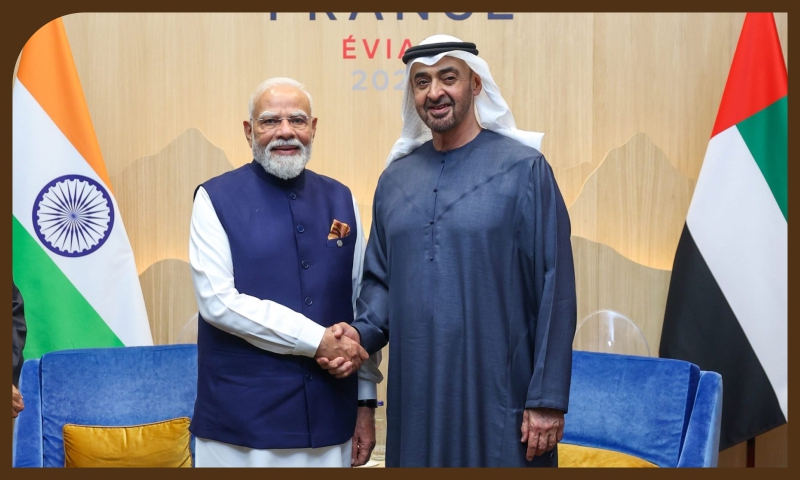 জি-৭ সন্মিলনৰ সময়ত সংযুক্ত আৰব এমিৰেটছৰ ৰাষ্ট্ৰপতিক সাক্ষাৎ প্ৰধানমন্ত্ৰীৰ