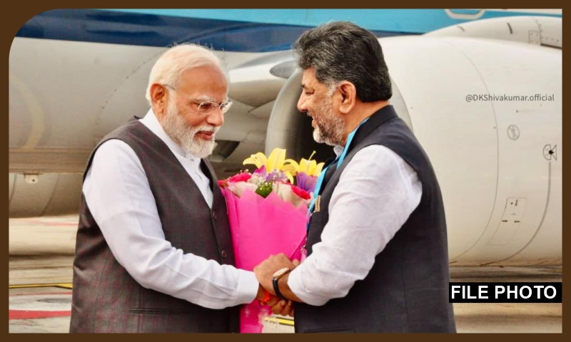 PM congratulates Shri DK Shivakumar Ji on taking oath as Chief Minister of Karnataka