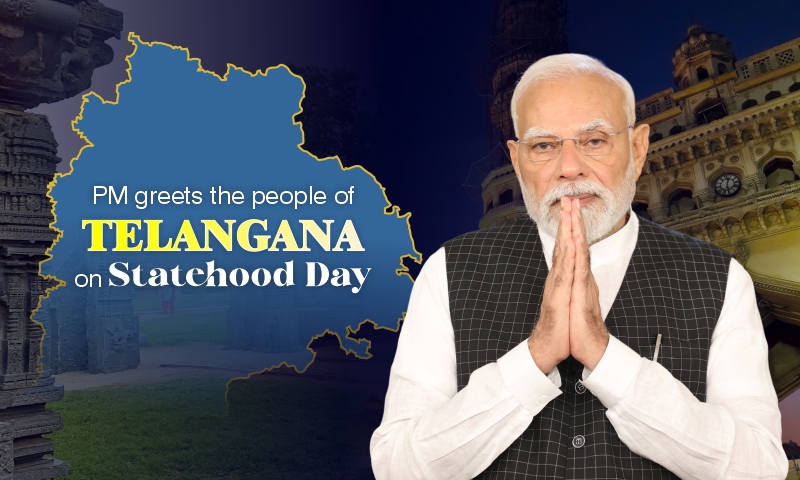 PM greets the people of Telangana on Statehood Day