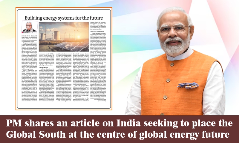 PM shares an article on India seeking to place the Global South at the centre of global energy future