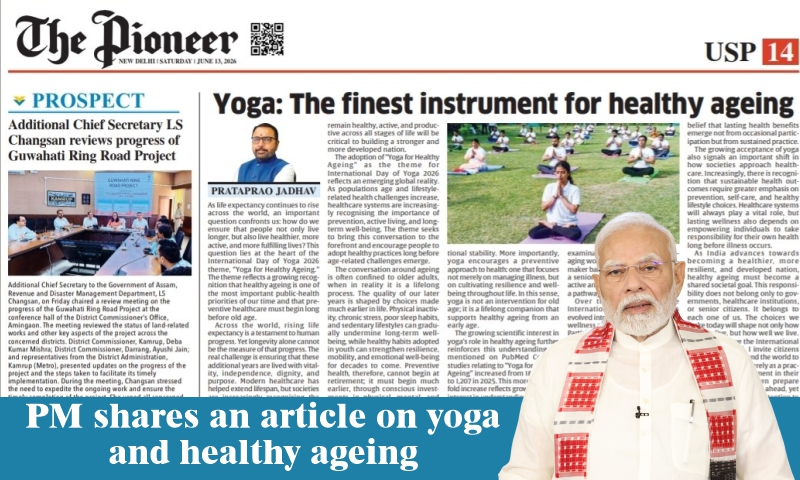PM shares an article on yoga and healthy ageing