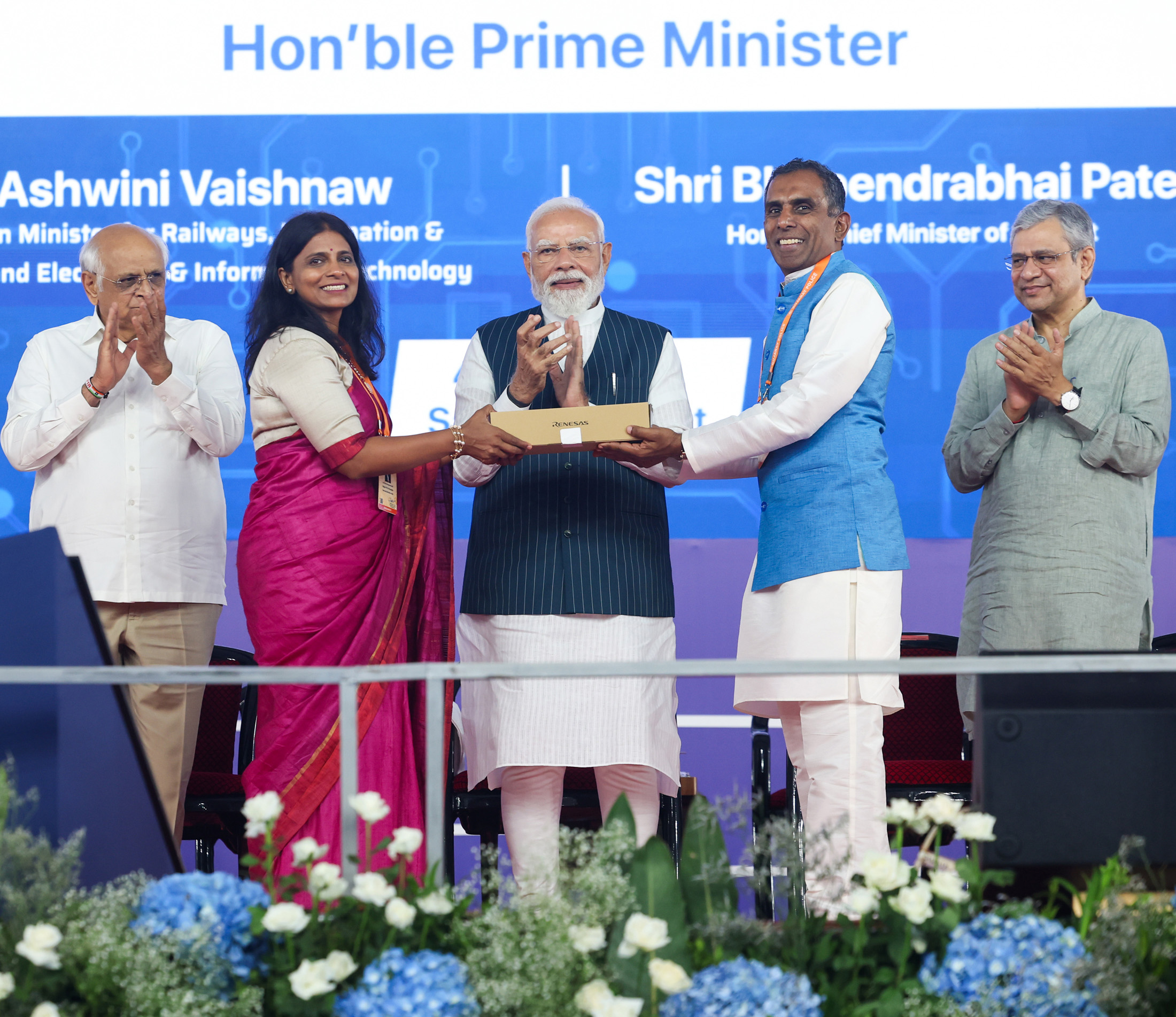 PM inaugurates the CG Semi Outsourced Semiconductor Assembly and Test (OSAT) facility at Sanand, in Gujarat July 04, 2026.