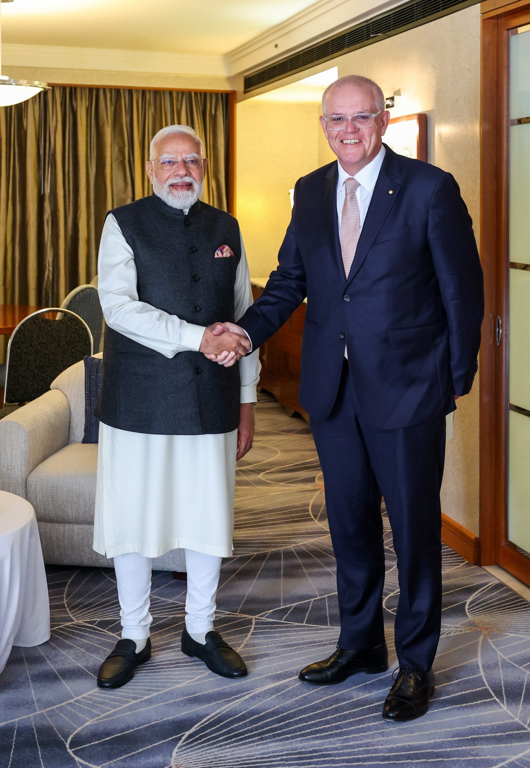 PM meets the Prime Minister of Australia, Mr. Anthony Albanese on the sidelines of the India-Australia CEOs Forum at Melbourne, in Australia on July 09, 2026.