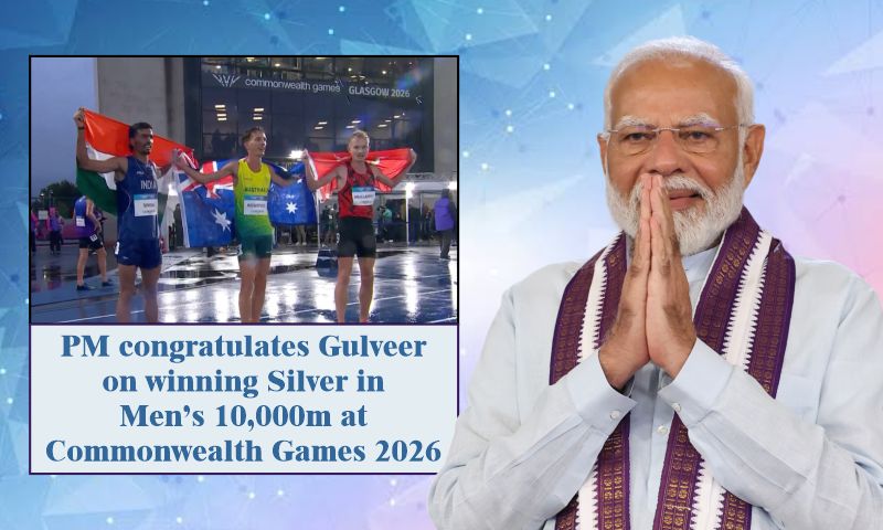 PM congratulates Gulveer on winning Silver in Men’s 10,000m at Commonwealth Games 2026 PM congratulates Gulveer on winning Silver in Men’s 10,000m at Commonwealth Games 2026
