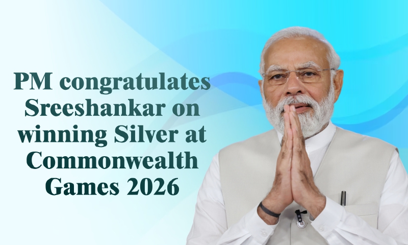 PM congratulates Sreeshankar on winning Silver at Commonwealth Games 2026