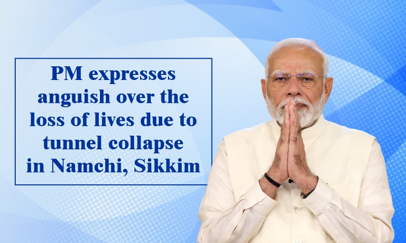 PM expresses anguish over the loss of lives due to tunnel collapse in Namchi, Sikkim