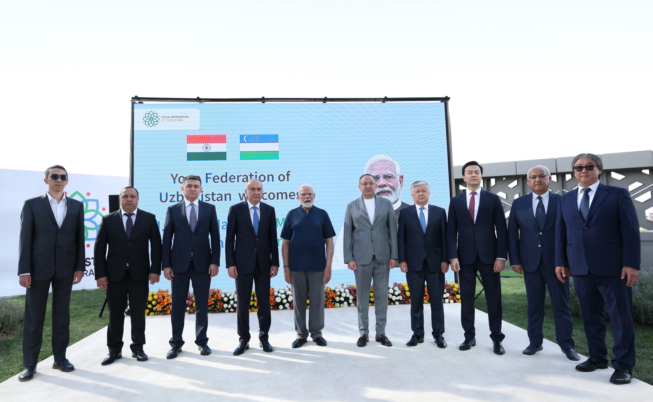 PM takes part in a yoga programme hosted by the Yoga Federation of Uzbekistan during his two-day state visit to the country at Hilton Hotel of Tashkent, in Uzbekistan on August 30, 2026.