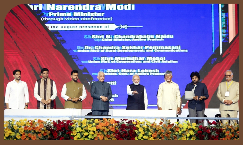PM lays the foundation stone, inaugurates and dedicates to the nation multiple development projects worth over ₹17,900 crore in Bhogapuram in Vizianagaram, Andhra Pradesh PM lays the foundation stone, inaugurates and dedicates to the nation multiple development projects worth over ₹17,900 crore in Bhogapuram in Vizianagaram, Andhra Pradesh