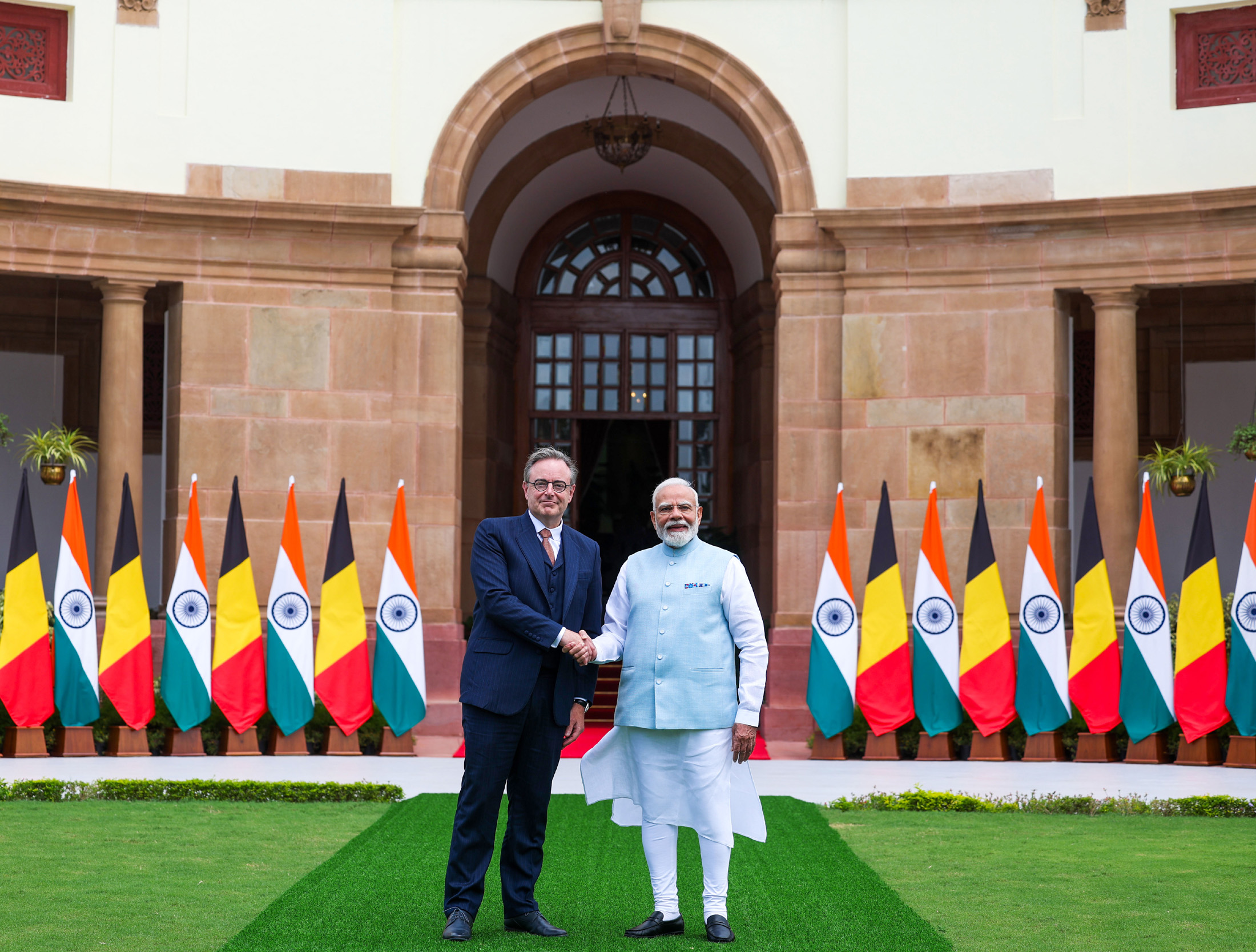 PM meeting with the Prime Minister of Belgium, Mr. Bart De Wever at Hyderabad House, in New Delhi on September 03, 2026.