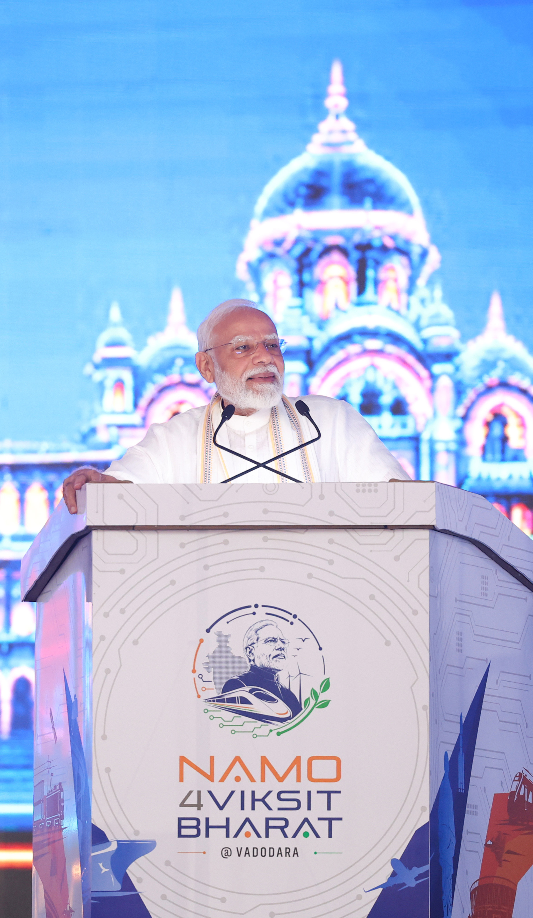 PM’s speech during the ‘Namo for Viksit Bharat’ programme in Vadodara, Gujarat