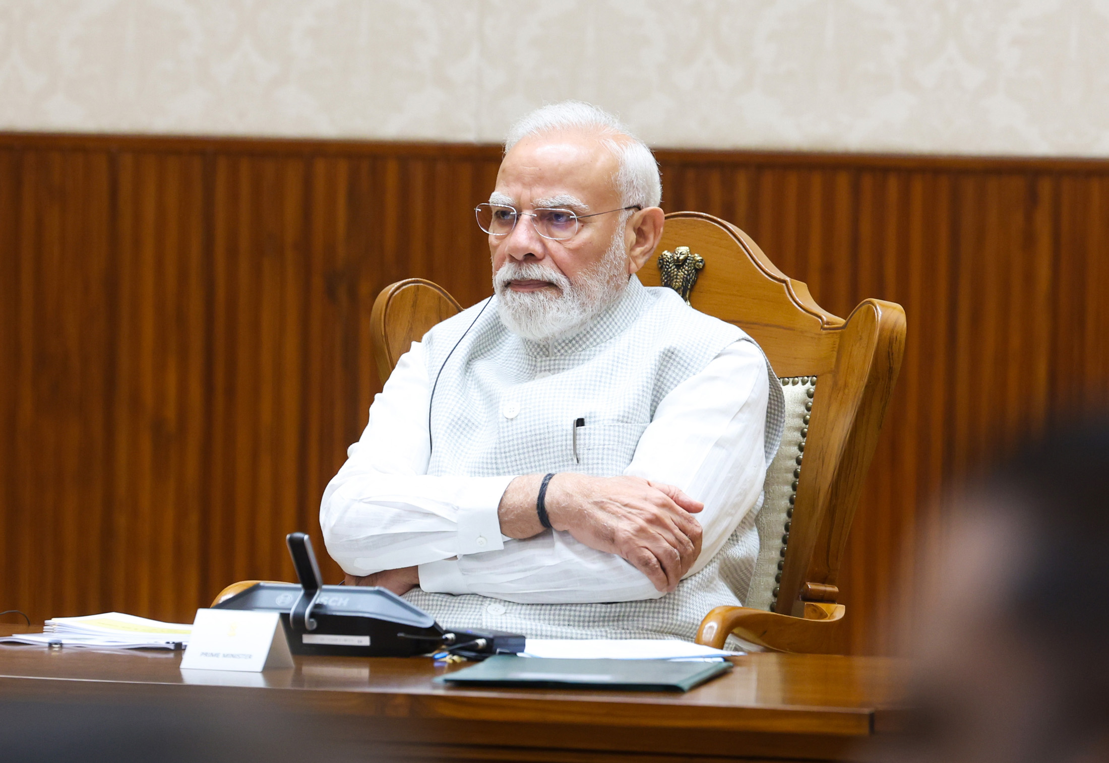 PM chairs Semiconductor Roundtable with leading CEOs at Seva Teerth, in New Delhi on September 16, 2026.