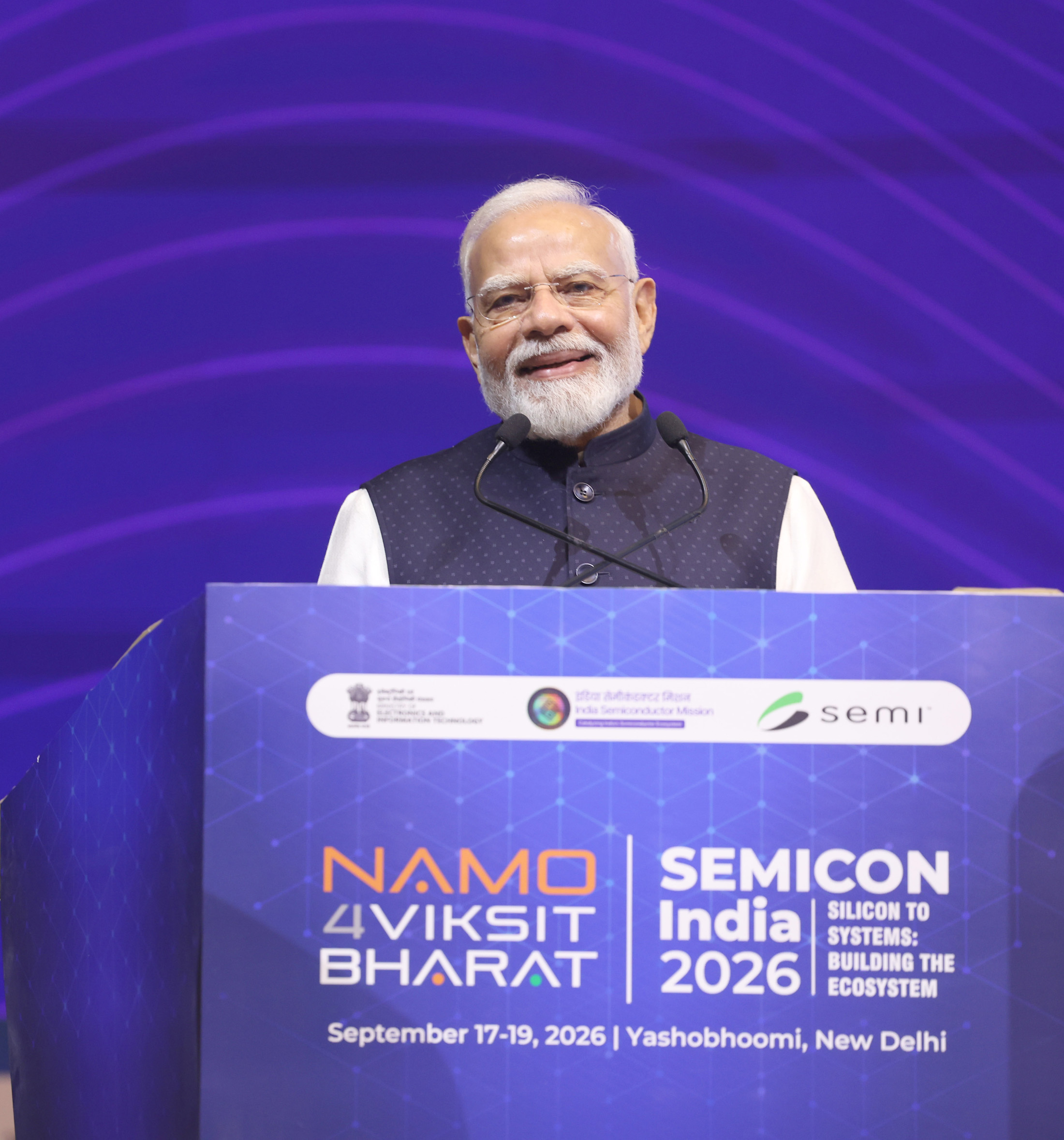 PM visits the SEMICON India  2026 exhibition and interacts with participants at Yashobhoomi, in New Delhi on September 17, 2026.