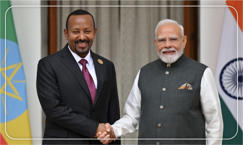 PM meets with the PM of the Federal Democratic Republic of Ethiopia on the sidelines of the BRICS Summit in New Delhi