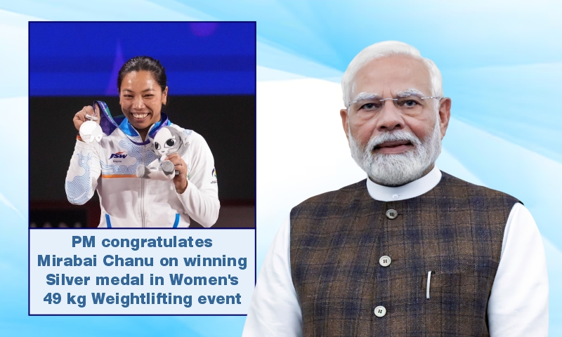 PM congratulates Mirabai Chanu on winning Silver medal in Women’s 49 kg Weightlifting event