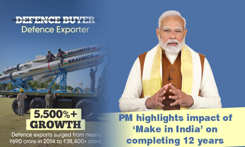 PM highlights impact of ‘Make in India’ on completing 12 years