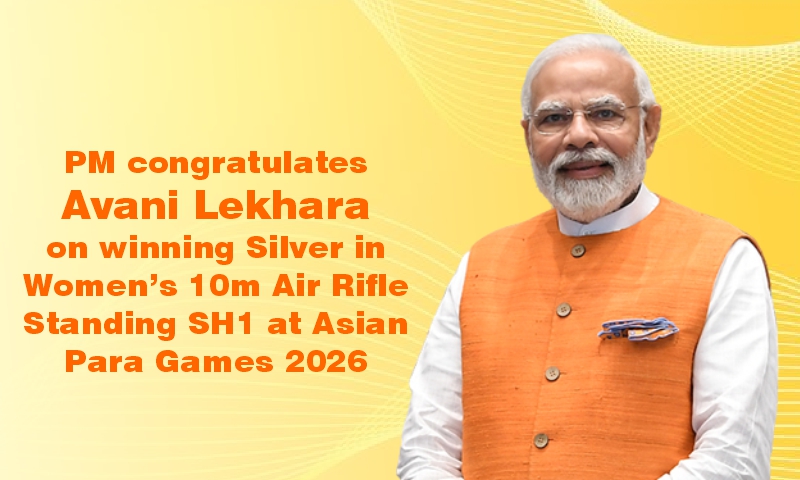 ஆசிய பாரா விளையாட்டுப் போட்டியில் வெள்ளிப் பதக்கம் வென்ற அவனி லெகாராவுக்கு பிரதமர் வாழ்த்து