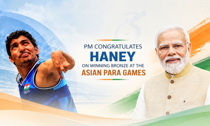 PM congratulates Haney on winning Bronze at the Asian Para Games