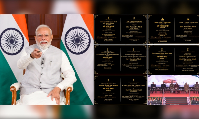 PM inaugurates five development projects worth ₹3,350 crore in Ladakh